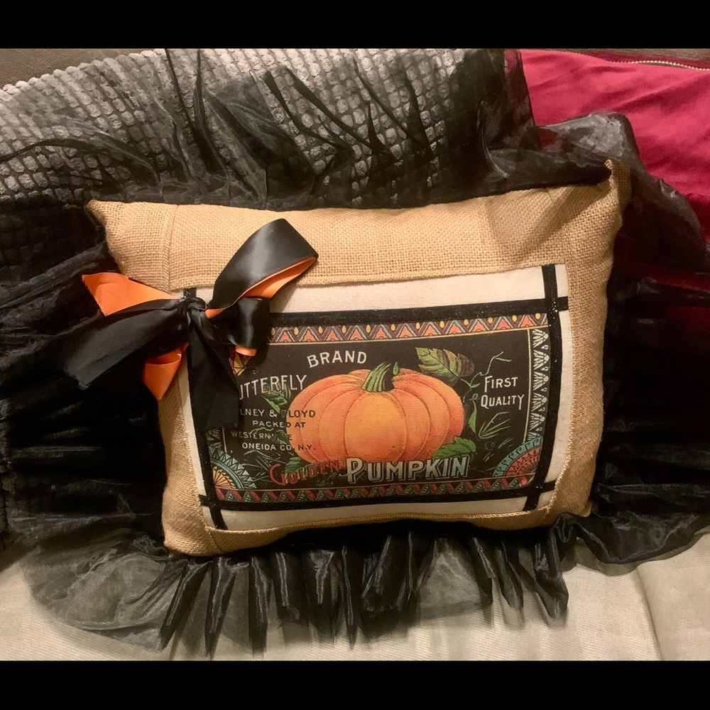 Fall decor pumpkin pillow